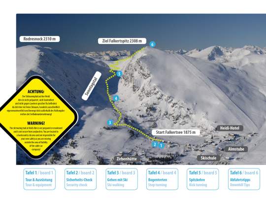 Heidi-Hotel Falkertsee Routenverlauf